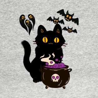 Happy Halloween Cute Black Cat T-Shirt